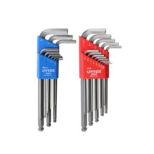 Juego de llaves hexagonales tipo "L" punta de bola, combinadas, 22 piezas en blister Urrea