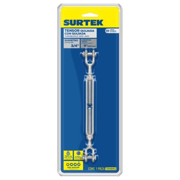 68812604 Tensor de acero forjado quijada - quijada 3/4" x 9" Surtek