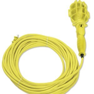 Lampara de taller con canastilla plastica, color amarillo 15 m Surtek
