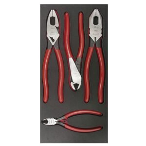 68813099 Juego de pinzas de electricista 4 piezas, charola CH126-C Urrea