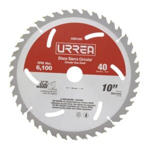 68812472 Disco para sierra circular para corte de madera 40 dientes, 10" Urrea