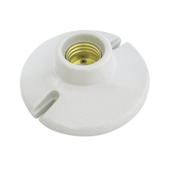 Portalampara redonda de porcelana para techo 3", color blanco Surtek