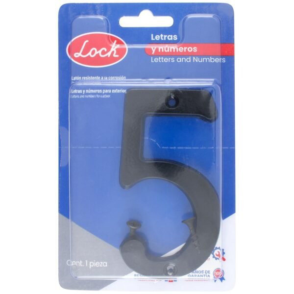 Numero 5 slim 4" negro Lock