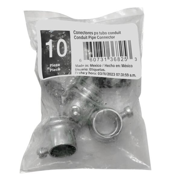Conector recto metalico para tubo flexible 1" Surtek