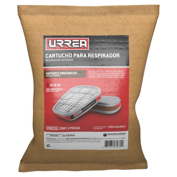 Cartucho para respirador con proteccion para vapores organicos y solventes Urrea