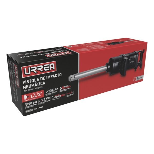 Pistola de impacto neumatica cuadro de 1-1/2" 4,500 Ft-lb con extension 9" Urrea
