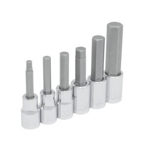 Juego de dados con punta hexagonal cuadro de 1/2", metricos, 6 piezas Urrea