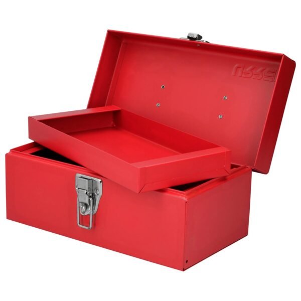 68811088 Caja portaherramientas metalica con asa plastica color rojo 11" x 6" x 5" Urrea