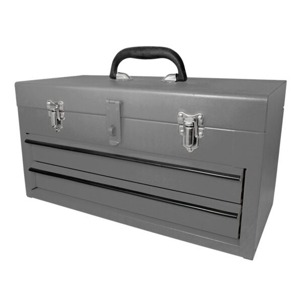 Caja portaherramientas metalica color gris con 2 gavetas 18" x 9" x 11" Surtek