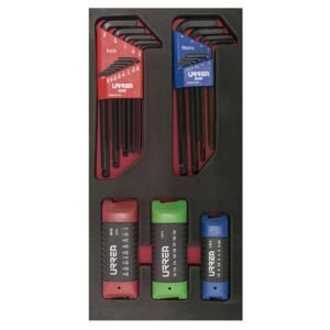 68800642 Juego de llaves hexagonales tipo navaja en pulgadas, metricas y torx 46 piezas, CH120-C Urrea