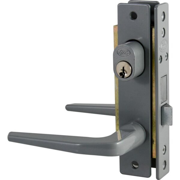 Cerradura clasica para puerta de aluminio funcion doble, gris, llave estandar Lock