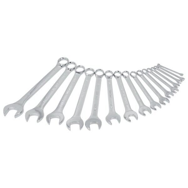 Juego de llaves combinadas pulido espejo en pulgadas, 12 puntas, 16 piezas en estuche Surtek