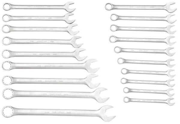 Juego de llaves combinadas pulido espejo metricas, 12 puntas, 19 piezas en caja Urrea