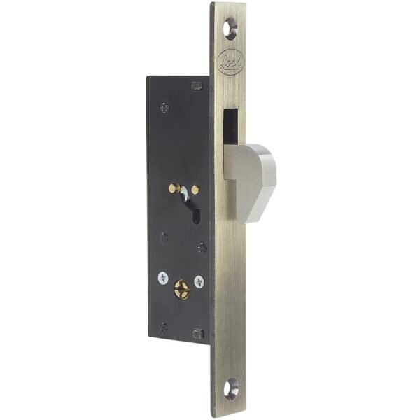 68813712 Cerrojo para embutir de gancho, laton antiguo, llave tetra, en caja Lock