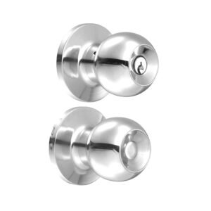 Pomo tubular bola funcion entrada, acero inoxidable, llave estandar, blister Lock