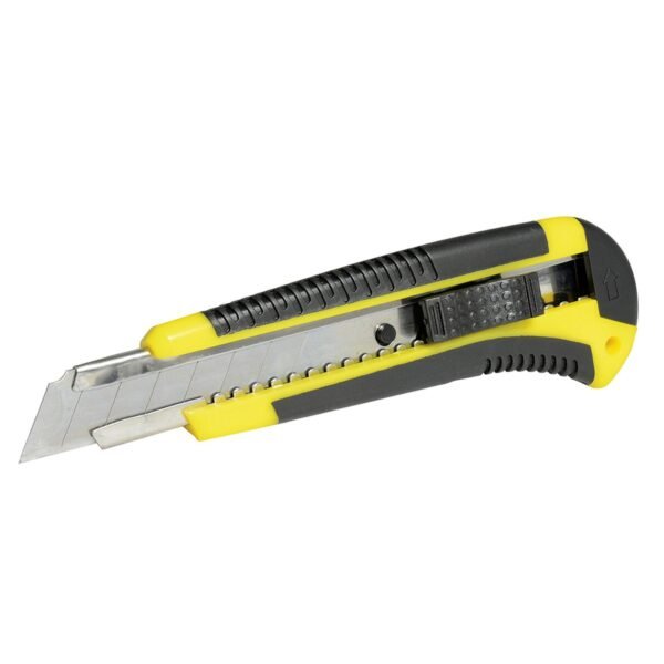 Cutter con cuerpo de plastico bimaterial de 18 mm, cambio automatico de navaja Surtek