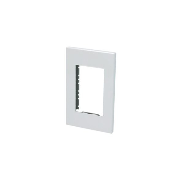 Placa 1 modulo 1/1, linea Premium, color blanco Surtek