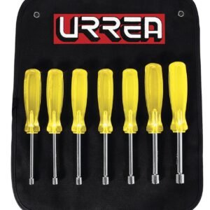 Juego de destornilladores con mango ambar, de caja metricos, 7 piezas en estuche Urrea