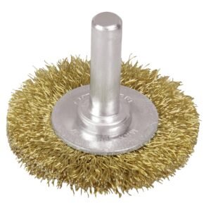 Carda circular ondulada alambre delgado 2" x 0.30 mm con zanco 1/4" Surtek