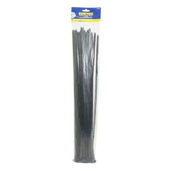 Cinchos plasticos 203 x 4.6 mm, tension 22 kg de 50 piezas, color negro Surtek
