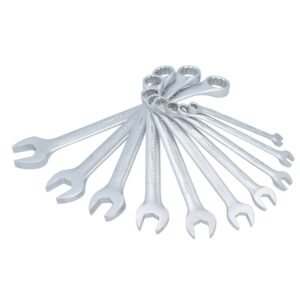 68799999 Juego de llaves combinadas satinadas metricas, 12 puntas, 11 piezas en rack Urrea