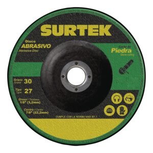 68801378 Disco abrasivo tipo 27 para piedra 7" x 1/8" Surtek