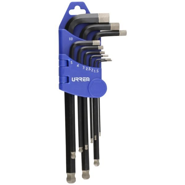 68802706 Juego de llaves hexagonales tipo "L" punta de bola diamante, combinadas, 9 piezas Urrea