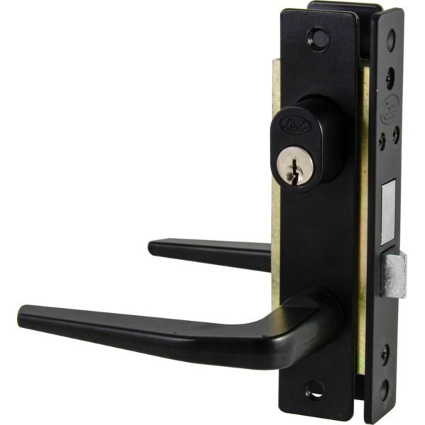 Cerradura clasica para puerta de aluminio funcion doble, negro, llave estandar Lock