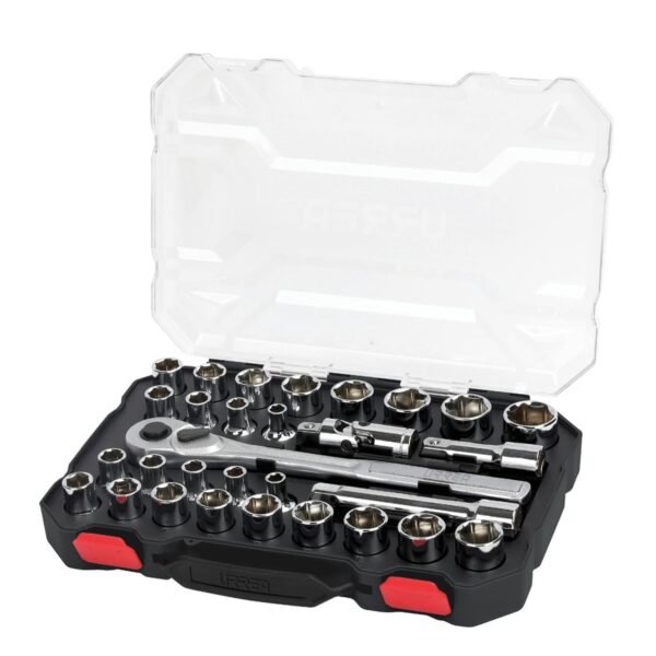 68806127 Juego de dados y accesorios cuadro de 1/2" combinado, 30 piezas Urrea