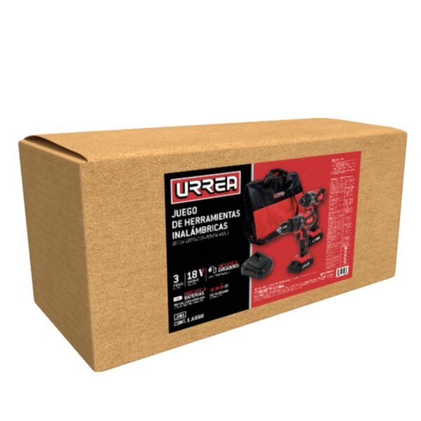 Juego de rotomartillo y atornillador de impacto a bateria Li-ion 20 V, 2 piezas en mochila Urrea