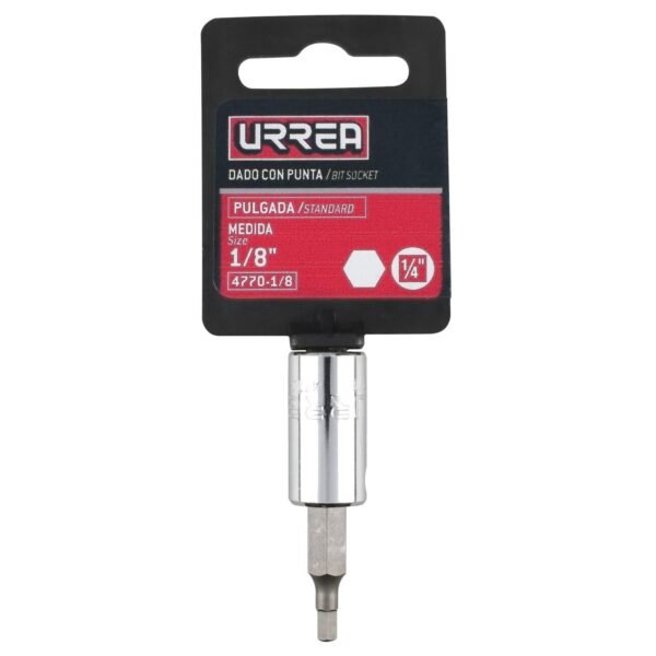 Dado con punta hexagonal cuadro de 1/4", en pulgadas, 3/32" Urrea