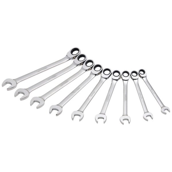 68808964 Juego de llaves combinadas pulido espejo de matraca spline en pulg,12 pts,9 pz en cja plas Urrea