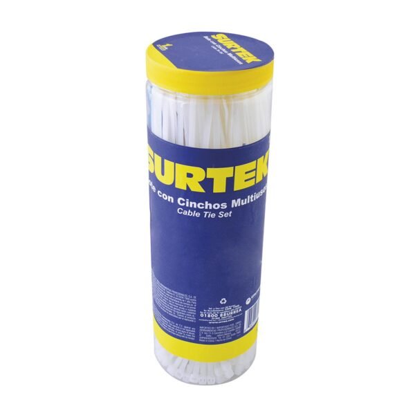 68799563 Cinchos plasticos en bote, 800 piezas multiusos varios colores Surtek