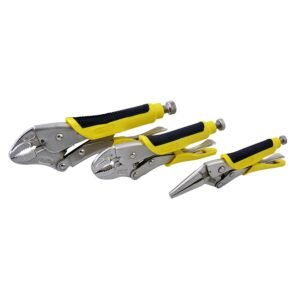 Juego de pinzas de presion con mango bimaterial, 3 piezas Surtek