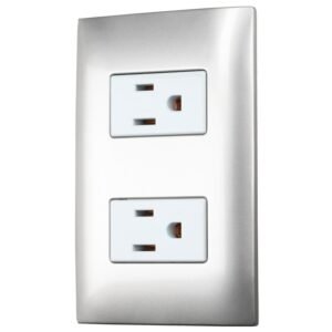 Placa 1 contacto duplex 1/3, linea Americana, color plata Surtek