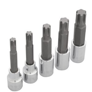 68809358 Juego de dados con punta ribe cuadro de 1/2", en riel, 5 piezas Urrea