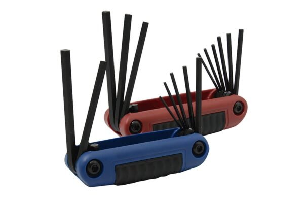 68803012 Juego de llaves hexagonales tipo navaja en pulgadas y metricas estuche bimaterial, 16 pz Urrea