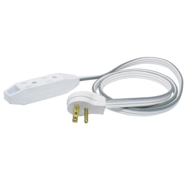 68812437 Extension electrica plana aterrizada color blanco, 3 m Surtek