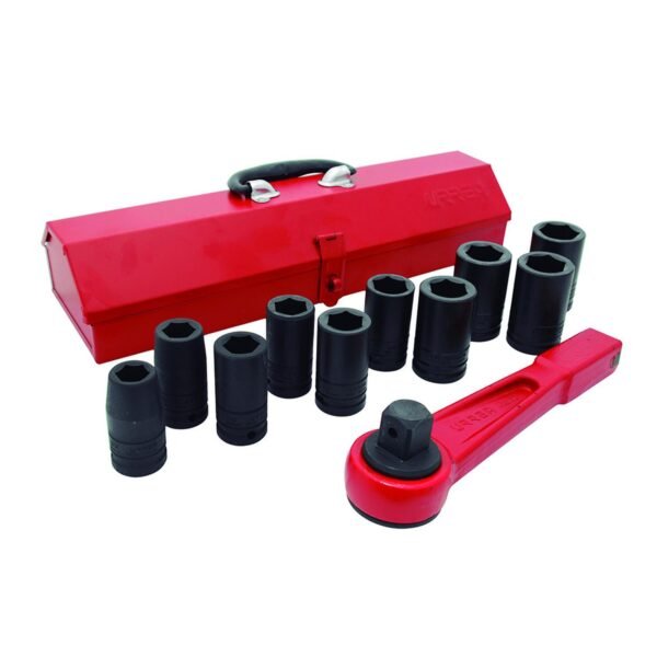 Juego de dados largos y accesorios de impacto cuadro de 3/4", en pulgadas, 12 piezas Urrea