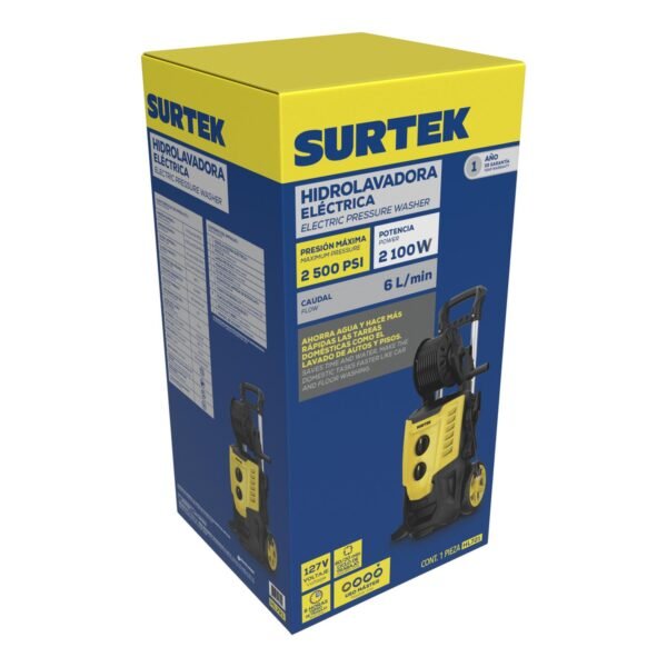 Hidrolavadora electrica 2100 W 127 V 2500 PSI, 6 Lt por minuto Surtek