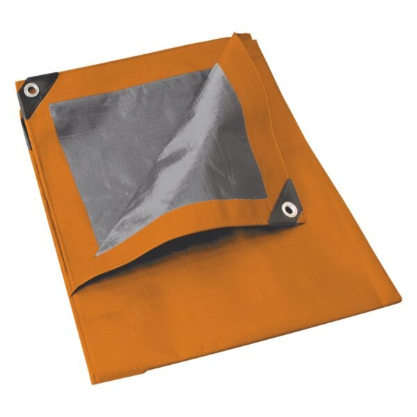 Lona de polietileno color naranja con fondo plata, 4 x 6 m Foy
