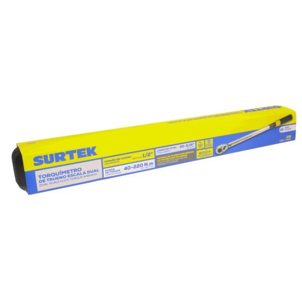 68805134 Torquimetro de trueno una escala dual cuadro de 1/2", 40-220 Nm (30-162 ft-lb) Surtek