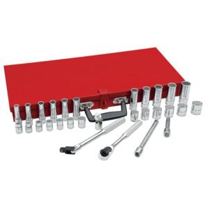 Juego de dados y accesorios cuadro de 3/8" metrico, 30 piezas Urrea