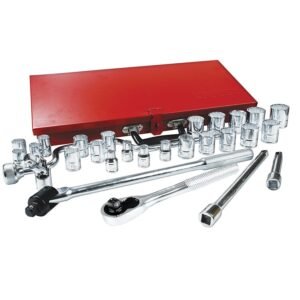 Juego de dados y accesorios cuadro de 1/2" metrico, 29 piezas Urrea