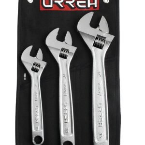 68802217 Juego de llaves ajustables cromadas, 3 piezas en estuche Urrea