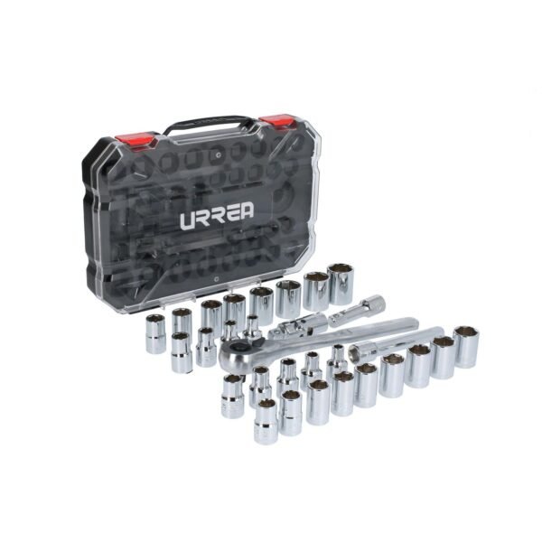 68806128 Juego de dados y accesorios cuadro de 1/2" combinado, 30 piezas Urrea