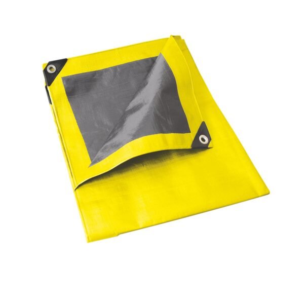 Lona de polietileno color amarillo con fondo plata, 4 x 6 m Foy