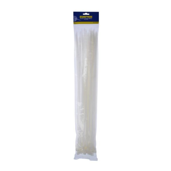 Cinchos plasticos 550 x 8.8 mm, tension 70 kg de 50 piezas, color blanco Surtek