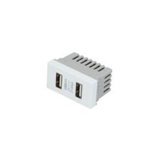 Modulo USB doble 1/3, linea Premium, color blanco Surtek