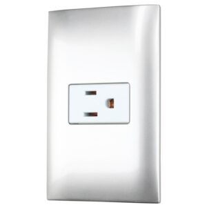 Placa 1 contacto 1/3, linea Americana, color plata Surtek